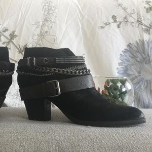 Trouve 'Bristol' Black Suede Bootie Ankle Boots